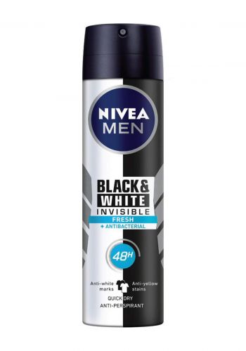 Nivea Men Anti Perspirant Black And White Invisible Fresh 150ml مزيل للتعرق 
