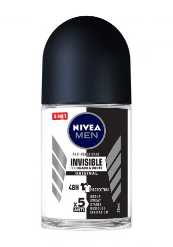 Nivea Men Anti-Perspirant Black And White Invisible Original Roll-On 50ml مزيل للتعرق 
