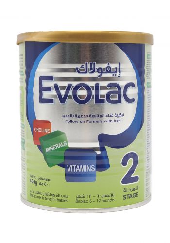 حليب ايفولاك للاطفال Evolac    رقم 2 مناسب للاطفال من 6 الى عمر 12 شهر 400 غرام 