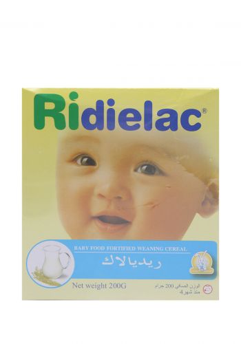 غذاء اطفال Ridielac ريديالاك حليب وقمح مناسب للاطفال من عمر 4  اشهر فما فوق 200 غرام