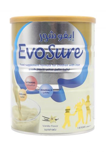 حليب ايفولاك ايفوشور للاطفال EvoSure  نكهة فانيليا مناسب للاطفال من 1 - 10 سنوات 900 غرام 