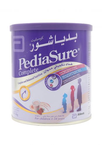 حليب بدياشور للاطفال PediaSure  بنكهة الفراولة  مناسب للاطفال من  عمر1 - 10 سنوات 400 غرام