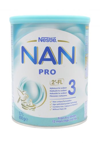 حليب نان للاطفال NAN  رقم 3  مناسب للاطفال من عمر 1-3 سنوات 800 غرام