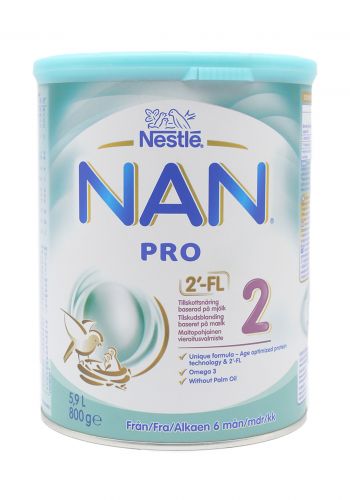 حليب نان للاطفال NAN  رقم 2 مناسب للاطفال من 6 الى 12 شهر  800 غرام