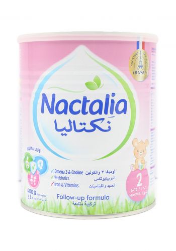 حليب نكتاليا للاطفال Nactalia   رقم 2 مناسب للاطفال من عمر 6 - 12 اشهر 400 غرام
