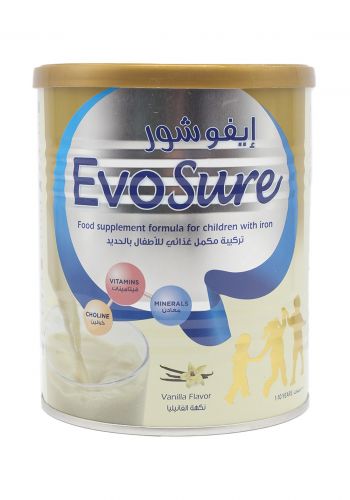 حليب ايفوشور للاطفال EvoSure  نكهة فانيليا مناسب للاطفال من 1 - 10 سنوات 400 غرام 