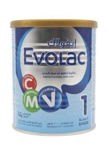 حليب ايفولاك للاطفال Evolac    رقم 1 مناسب للاطفال من الولادة الى عمر 6 اشهر 400 غرام 