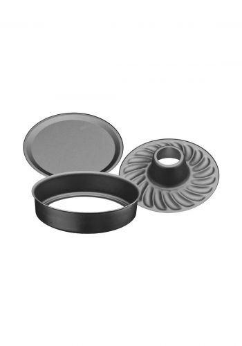 Tramontina '20066-026 Aluminum Cake Pan 3 Pcs 26 cm Black قالب كيك مقرنص متحرك