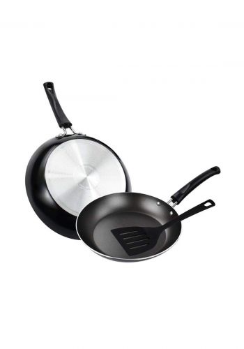 Tramontina '20198-009 Frying Pan Set 20 cm , 24 cm Black سيت قلايات  مع ملعقة سيلكون