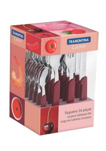 Tramontina 23499-027 Multiply 24 Piece Cutlery Set Red طقم ادوات المطبخ