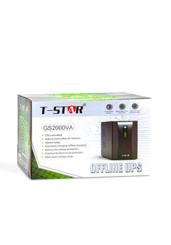 T-Star GS2000VA Offlin UPS - Black  مجهز قدرة