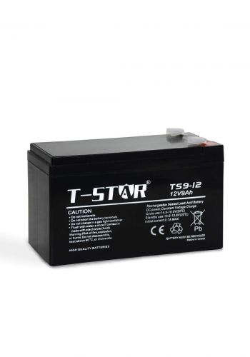T-Star TS9-12 Rechargeable Sealed Lead-Acid Battery - Black بطارية