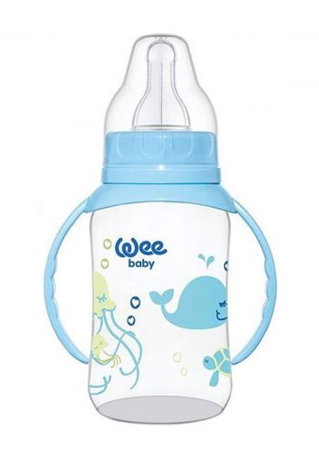 Wee Baby 744 Feeding Bottle with Handle Blue 150 ml رضاعة اطفال