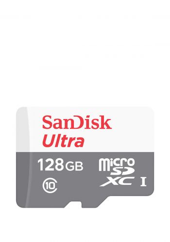 بطاقة ذاكرة SanDisk  128 GB Ultra microSDHC UHS-I Memory Card with Adapter - 100MB/s