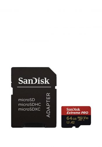 بطاقة ذاكرة Sandisk Extreme Pro Micro-Sdxc Uhs Card 64gb R (170 Mb) W (90 Mb)