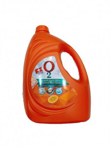 O2 Dishwashing Liquid 3750 ml سائل غسيل الصحون برائحة البرتقال