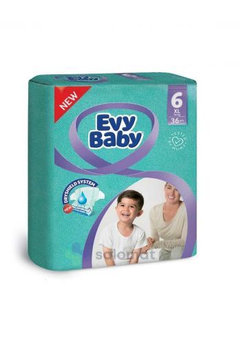 Evy Baby Diapers 6 XL 16+ Kg 36 Pcs 6  حفاضات ايفي بيبي للاطفال عادي رقم 