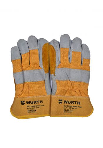 Wurth 1899400251 Split Cowhide Leather Glove قفازات للعمل