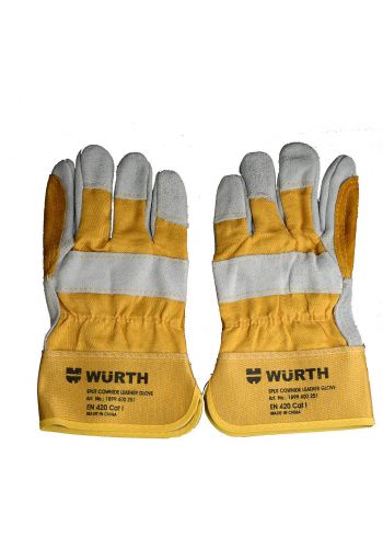 Wurth 1899 400251 Split Cowhide Leather Glove قفازات للعمل