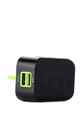 Goui G-TK3A-02 Dual Ports Wall Charger with Lightning Cable - Black شاحن مع كابل ايفون